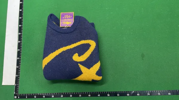 Black Fuzzy Knit Sweater With Star Intarsia — warehouse QC photo 4