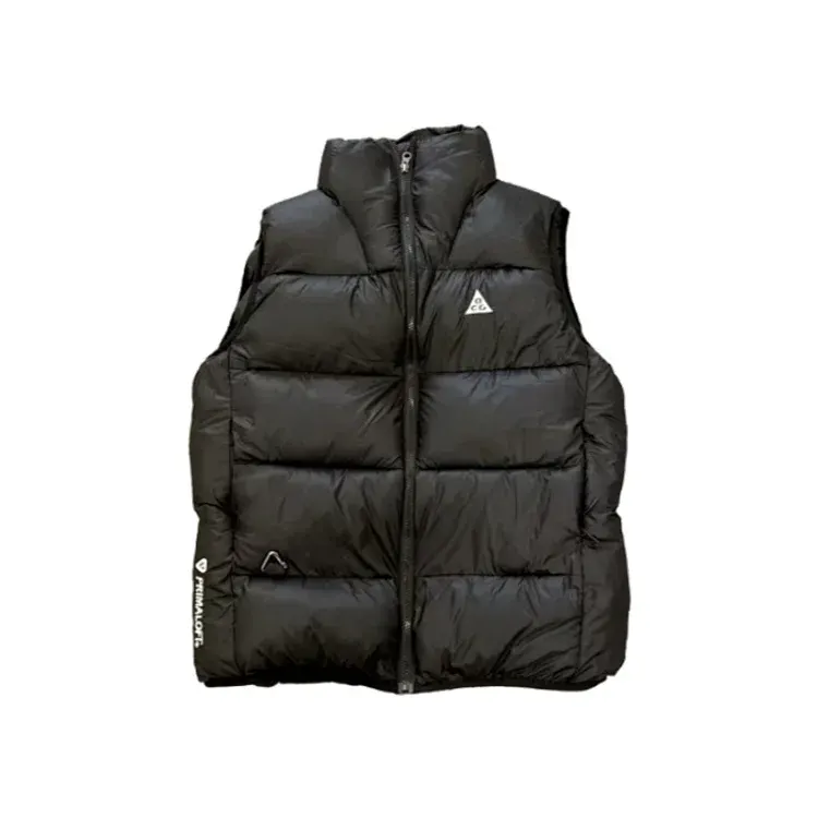 Black Quilted Puffer Vest With Stand Collar — merchant catalogue photo