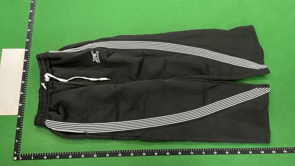 Black Wide-Leg Sweatpants With Side Stripes — warehouse QC photo 6