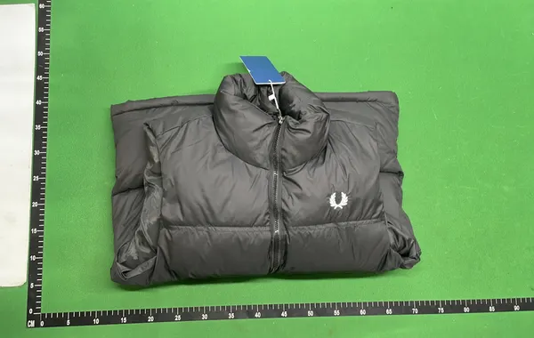 Black Quilted Puffer Vest With Stand Collar (Black) — warehouse QC photo 4