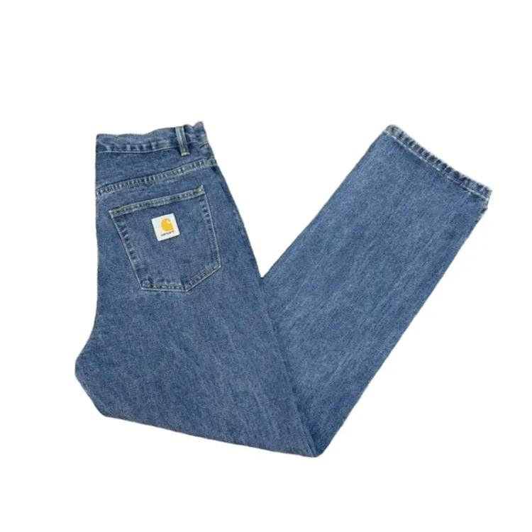 Mid-Wash Blue Straight Leg Jeans — merchant catalogue photo