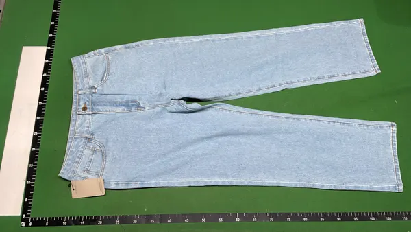 Mid-Wash Blue Straight Leg Jeans — warehouse QC photo 2