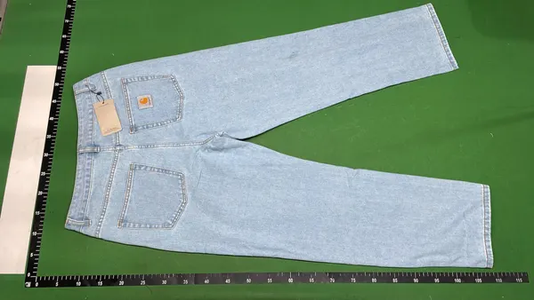 Mid-Wash Blue Straight Leg Jeans — warehouse QC photo 3