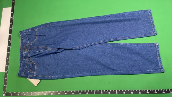 Mid-Wash Blue Straight Leg Jeans — warehouse QC photo 6