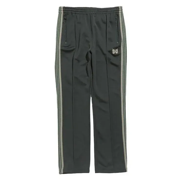 Charcoal Side-Stripe Zip-Pocket Track Pants — merchant catalogue photo