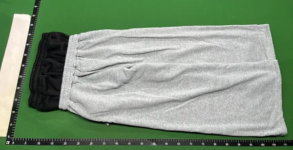 Washed Grey Wide Leg Sweatpants With Leg Print — warehouse QC photo 3