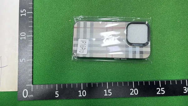 Beige Check Plaid Phone Case — warehouse QC photo 1