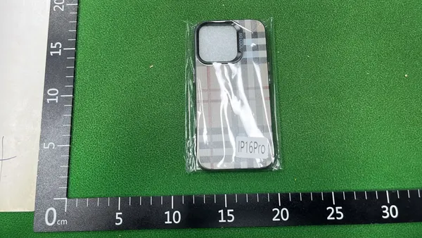 Beige Check Plaid Phone Case — warehouse QC photo 3