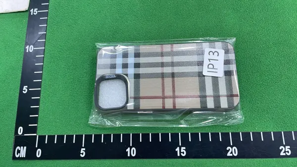 Beige Check Plaid Phone Case — warehouse QC photo 4