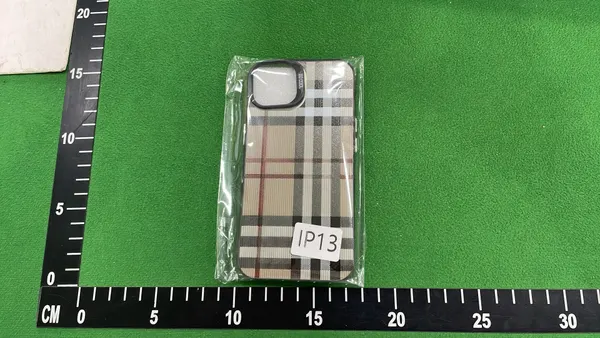 Beige Check Plaid Phone Case — warehouse QC photo 6