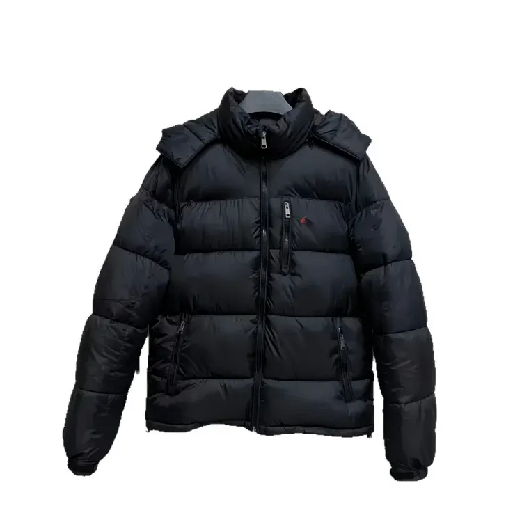 Black Hooded Quilted Puffer Jacket — merchant catalogue photo