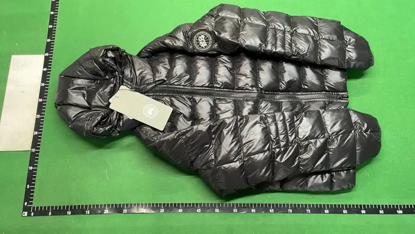 White Hooded Down Puffer Jacket With Glossy Shell — warehouse QC photo 2