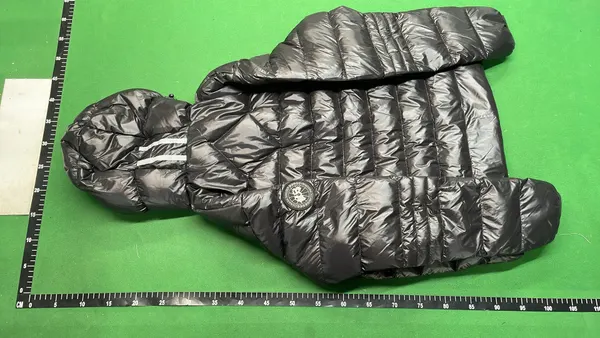 White Hooded Down Puffer Jacket With Glossy Shell — warehouse QC photo 3