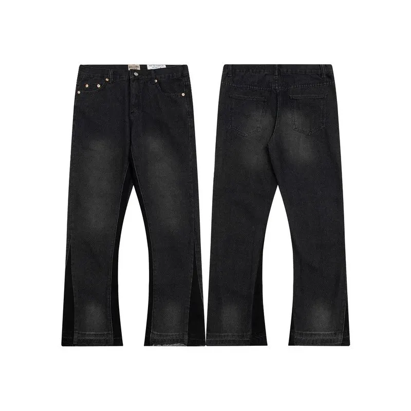 Distressed Flared Jeans With Paint Splatter Print — merchant catalogue photo