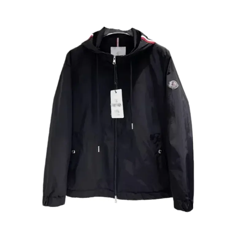 Black Hooded Lightweight Windbreaker Jacket (Black) — merchant catalogue photo