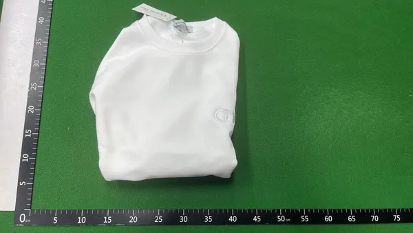 Grey Marl Crewneck Sweatshirt With Tonal Chest Logo — warehouse QC photo 4