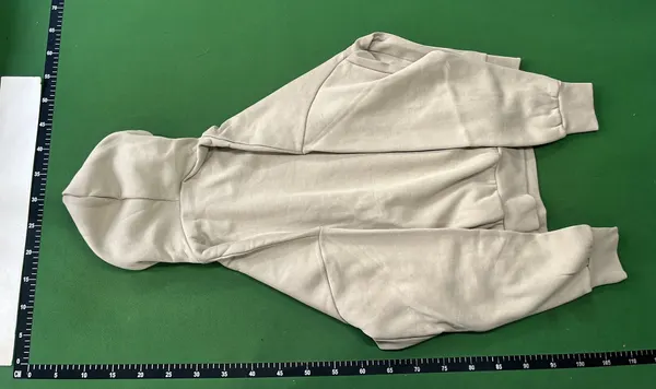 Black Oversized Hoodie With Tonal Chest Print — warehouse QC photo 3