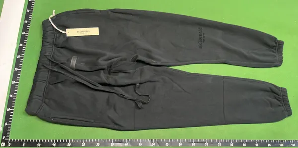 Heather Gray Drawstring Sweatpants With Cuffed Ankles — warehouse QC photo 2