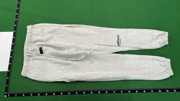 Heather Gray Drawstring Sweatpants With Cuffed Ankles — warehouse QC photo 6