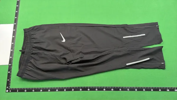 Black Tapered Track Pants With Ankle Zips — warehouse QC photo 2