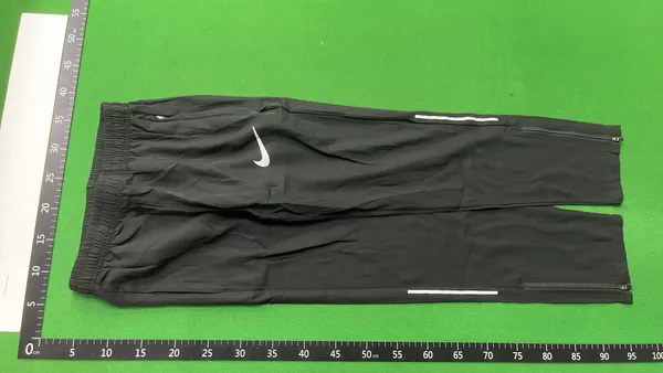 Black Tapered Track Pants With Ankle Zips — warehouse QC photo 6