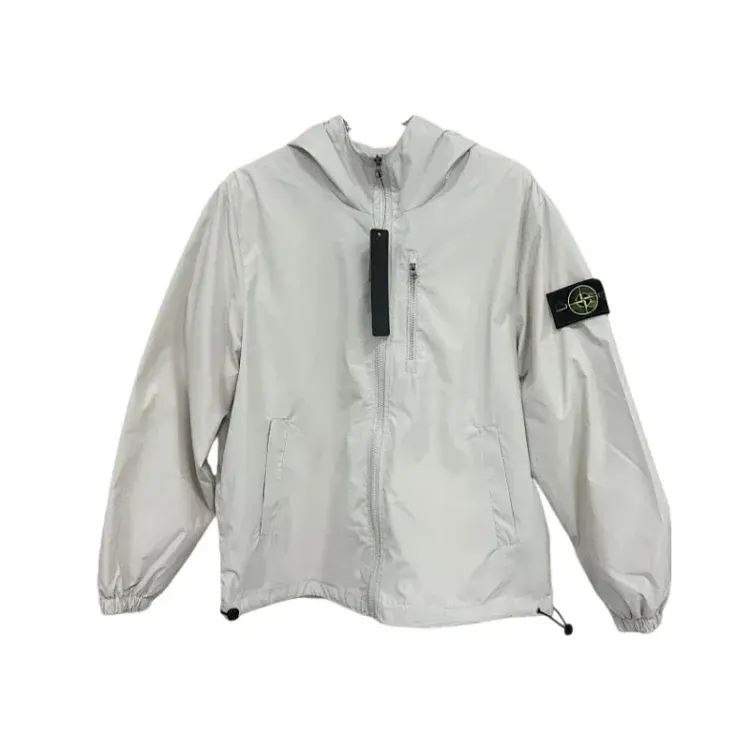 Ivory Lightweight Hooded Zip Windbreaker Jacket — merchant catalogue photo