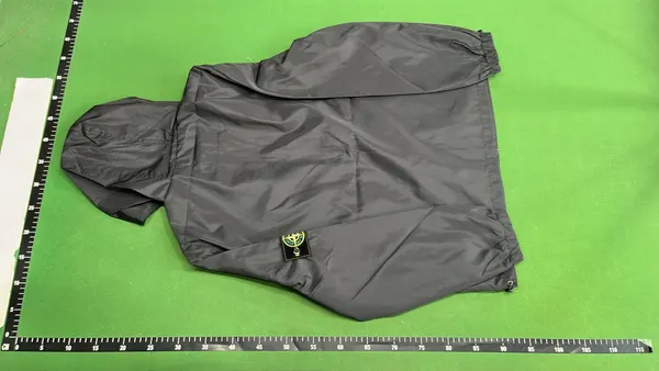 Ivory Lightweight Hooded Zip Windbreaker Jacket — warehouse QC photo 3