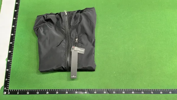Ivory Lightweight Hooded Zip Windbreaker Jacket — warehouse QC photo 4