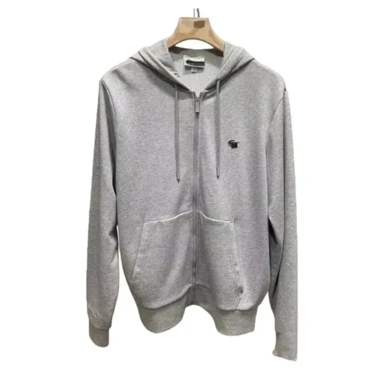 Grey Zip-Up Hoodie With Drawcord Hood — merchant catalogue photo