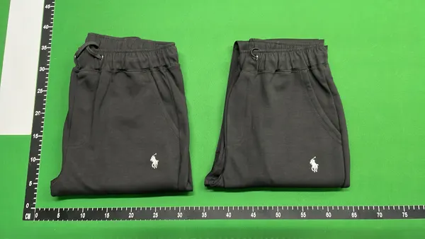 Grey Fleece Joggers With Ribbed Cuffs — warehouse QC photo 4