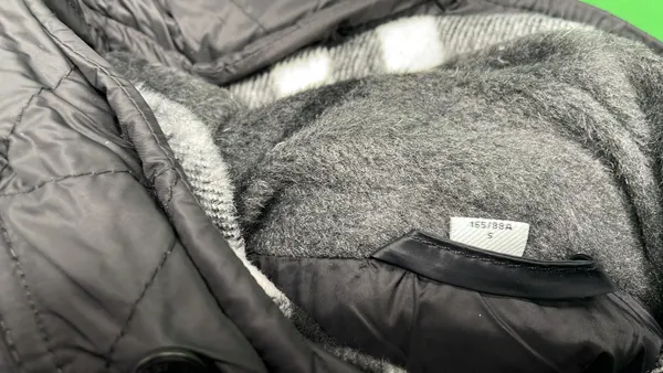 Black Hooded Puffer Jacket With Check Lined Hood — warehouse QC photo 1