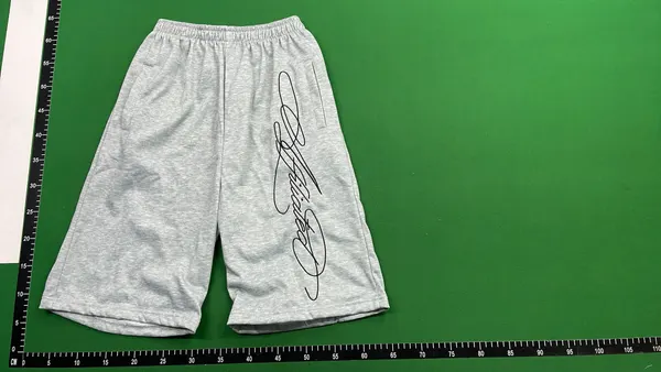Script Print Fleece Sweatpants Three Colorways — warehouse QC photo 2