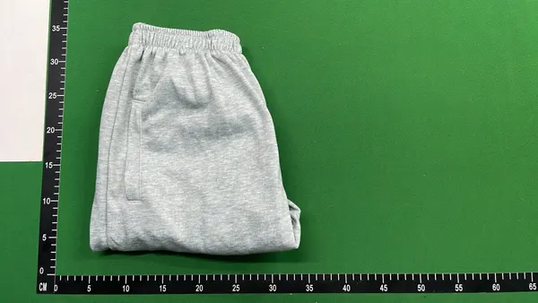 Script Print Fleece Sweatpants Three Colorways — warehouse QC photo 4