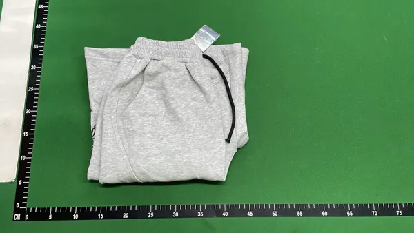 Heather Gray Cuffed Fleece Sweatpants — warehouse QC photo 4