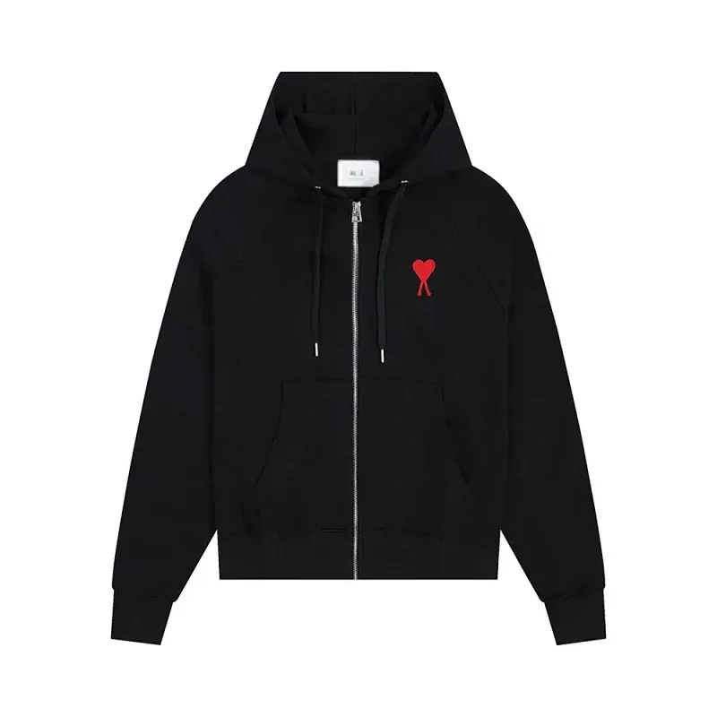 Full-Zip Hooded Sweatshirt With Heart Embroidery — merchant catalogue photo