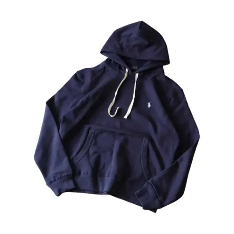 Navy Pullover Hoodie With Kangaroo Pocket — merchant catalogue photo