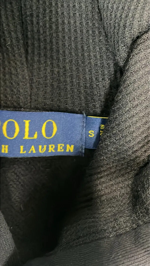 Navy Pullover Hoodie With Kangaroo Pocket — warehouse QC photo 1