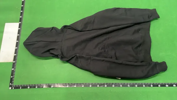 Navy Pullover Hoodie With Kangaroo Pocket — warehouse QC photo 3