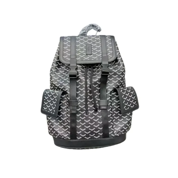 Grey Chevron Print Flap-Top Backpack — merchant catalogue photo