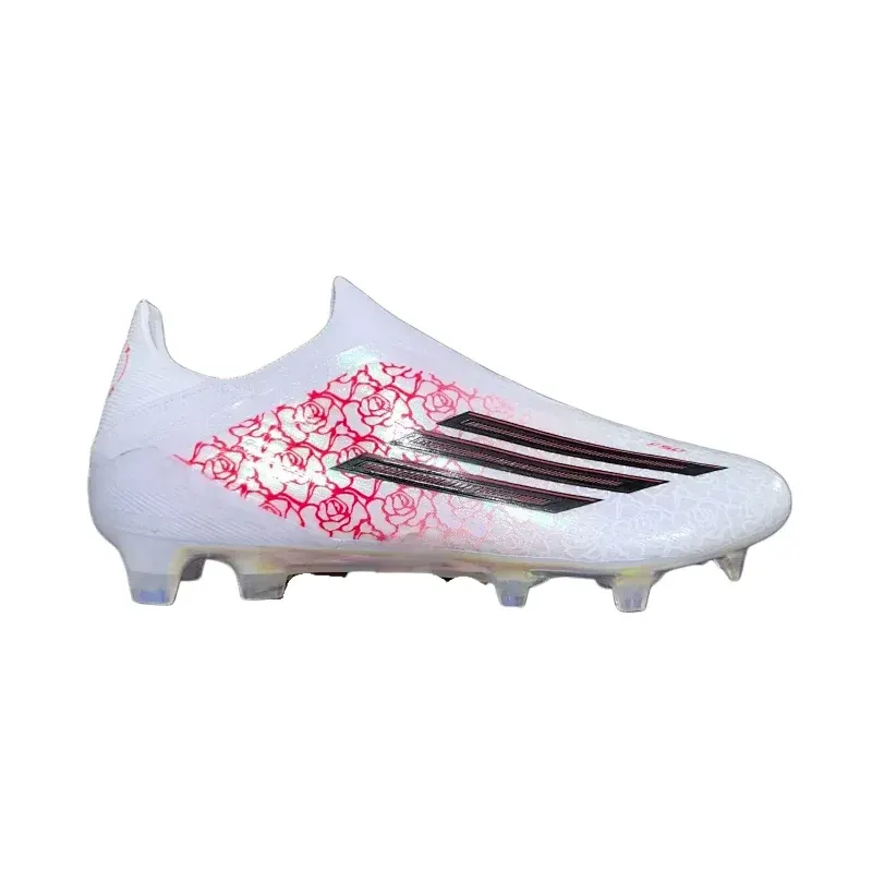 White Rose Print Laceless Soccer Cleats — merchant catalogue photo