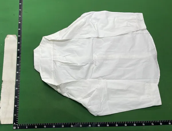 White Oxford Button-Down Shirt With Chest Embroidery — warehouse QC photo 3