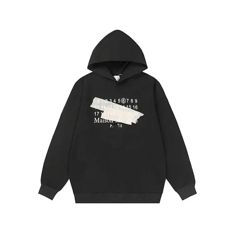 Black Pullover Hoodie With Number Print — merchant catalogue photo