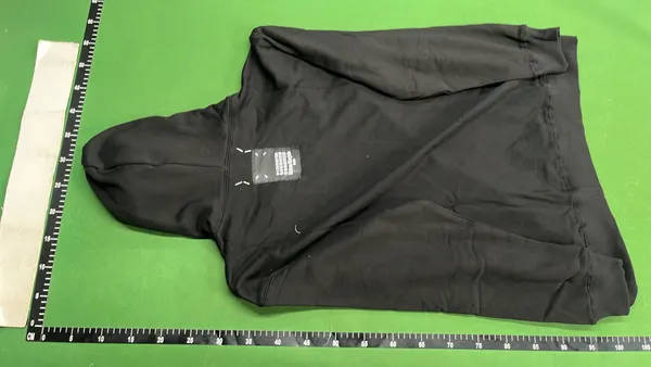 Black Pullover Hoodie With Number Print — warehouse QC photo 3