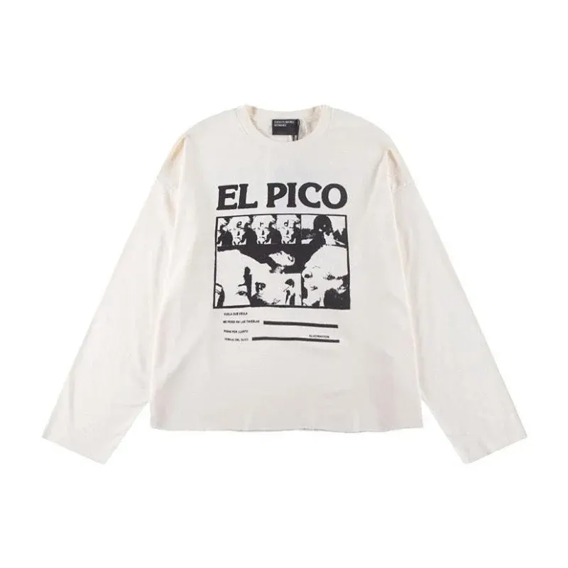 Grunge Collage Graphic Long-Sleeve Tees — merchant catalogue photo