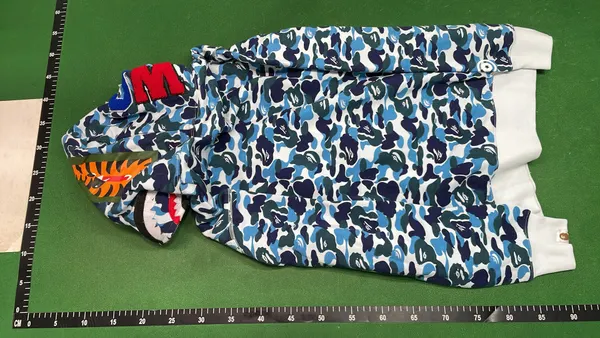 Black Full Zip Hoodie With Shark Face Hood — warehouse QC photo 3
