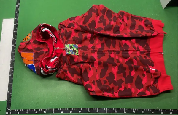 Black Full Zip Hoodie With Shark Face Hood — warehouse QC photo 6