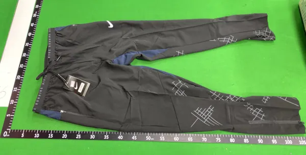 Black Zip Pocket Track Pants With Leg Print — warehouse QC photo 2