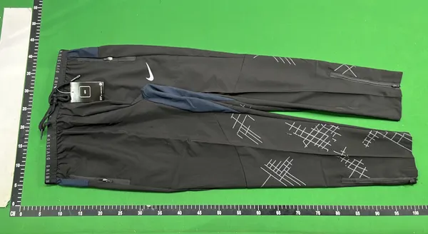 Black Zip Pocket Track Pants With Leg Print — warehouse QC photo 6