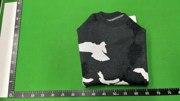 Purple Skull Graphic Chunky Knit Sweater — warehouse QC photo 4