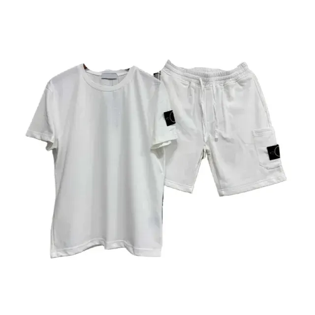 Plain White T-Shirt And Drawstring Shorts Set — merchant catalogue photo